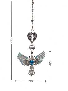Guardian Angel Wing Cross Car Rear View Mirror Hanging Charm With Blue Crystal Heart & Love Decorative Pendant For Car Home Bag Bring Blessing & Protection On Every Drive Gift For Friends & Family - A - View 8
