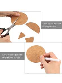 50/40/30/20/10 Non-Slip Cork Coaster Natural Round Wooden Cup Mat Heat Insulation Pads Tea Coffee Mug Drinks Holder Table Decoration - Multicolor - View 9