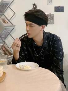 1pc Elastic Seamless Sports Headband, Moisture-Wicking Non-Slip Yoga Fitness Running Hairband, For Men - Multicolor - View 2