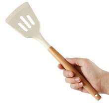 1/3件套木柄硅胶铲套装，耐热不粘锅具烹饪用具 - 白色 - 查看 13