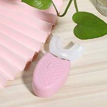 cepillo de dientes eléctrico de silicona en forma de U, recargable, a prueba de agua, cuidado bucal sónico, con 4 modos, color rosa - como en la foto - Ver 3