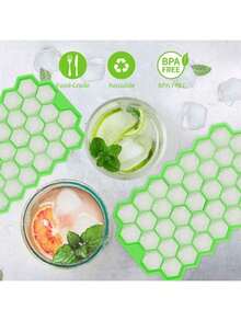 Silicone Ice Cube Tray, Honeycomb Mesh Mold, With Lid, Suitable For Making Homemade Ice Cubes And Reusable. 37 Holes. - Multicolor - View 4