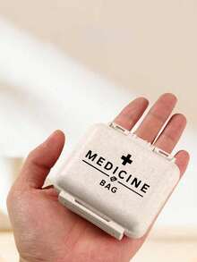 迷你六格便携式药盒，印有药品相关图案，六格小药盒，密封药盒，六日/周药盒，六格便携式药盒，每日药盒，可存放维生素，小型药盒，旅行必备药盒，每日维生素药盒，口袋药盒，饰品收纳盒，家庭必备，旅行必备 - 彩色 - 查看 5