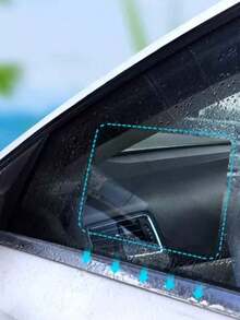 Car Rearview Mirror Protective Film Lens Protection Film 1pc Car Rearview Mirror Rainproof Film Hydrophobic Clear Protective Sticker For Side Mirrors Helps Reduce Water Drops & Fog Improves Driving Visibility In Rain Easy Apply Bubble-Free Universal Cut To Fit Spring Gift - Clear - View 9