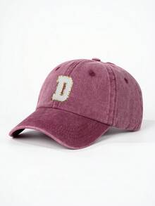 1pc Children's Adjustable Baseball Cap With 26 English Letters, Outdoor Sun Protection Casual Hat Suitable For Boys And Girls, Spring/Autumn, Travel, Beach - Burgundy - View 18