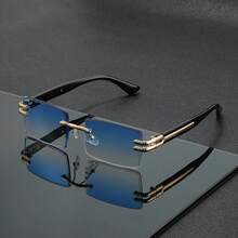 1 Pair Fashionable Frameless Glasses, Metal Frame, Elegant Design, Essential For People - Multicolor - View 12