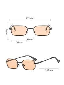 Black Retro Square Frame Fashion Glasses, Suitable For Daily Wear - Black - View 3