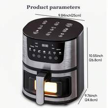 Senmeo 7.5QT Large-Capacity Air Fryer, 8-In-1 Smart Cooking Programs With Interior Window & Stainless Steel Rack, Touch Control Design For Family Meals/Gatherings – Ideal For New Year & Winter Cooking - Xem 10