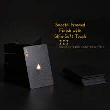 Cartas de juego de plástico creativas en negro y dorado, impermeables y plegables de PVC, adecuadas para póquer, mahjong, trucos de magia - Multicolor - Ver 2