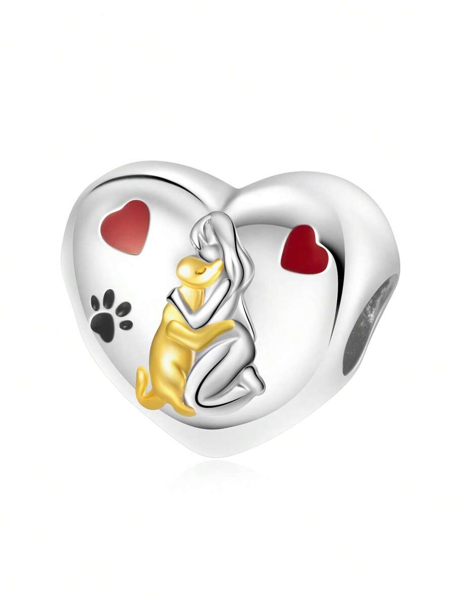 1件时尚温馨的人宠串珠手链/项链，创意DIY礼物 - 彩色 - 查看 1