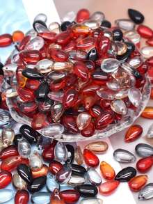 60Pcs/Bag Red Black Color Drop Glass Beads For Jewelry Making DIY Accessories - Red and Black Series - View 3