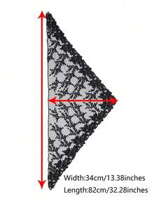 1pc Lace Floral Trim Scarf/Neckerchief