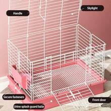 GODARM Jaula Conejo con Chasis ElevadoVilla De Malla Metálica para Jaula De Cobayas con Dispensador De Agua De 250ml comedero Redondo Jaula Especial para Cobayas Y Conejos Color : Pink - Rosa - Ver 5