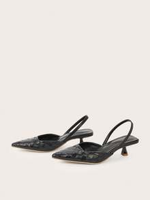 2024年女士新款时尚优雅后系带小众鞋（不对称鞋面） - 黑色 - 查看 4