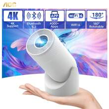 [A New Portable Projection Experience] AOC Mini Projector: Full HD 4K Support, 180° Rotation Adjustment, 8000 Lumens High Brightness, Dual WiFi And Bluetooth Connectivity, Automatic Vertical Keystone Correction, And Direct Smartphone Connection For A  Of Home Theater. - 查看 1