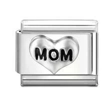 1件装DIY意大利模块化手链套装，饰有五角星、糖果和爱心元素，适合作为派对礼物送给朋友/情侣，适用于圣诞节、新年、万圣节、情人节等节日，设计精美，不锈钢材质，本土制造，实用时尚，是圣诞节和万圣节的必备单品，色调沉稳，充满圣诞气息。