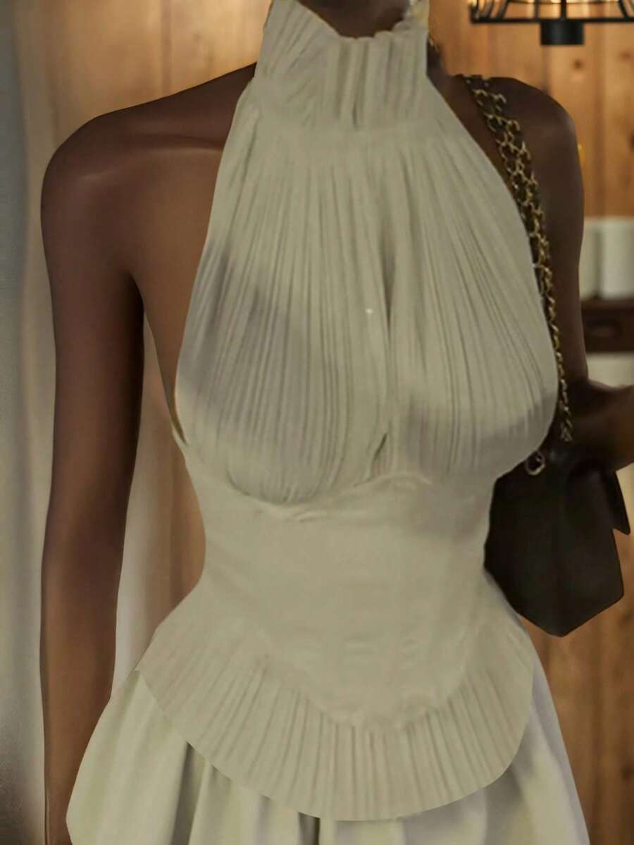 New Summer Petite French Hepburn Style Dress For Women, High-End Cake Short Dress - màu xám xanh nhạt - Xem 1