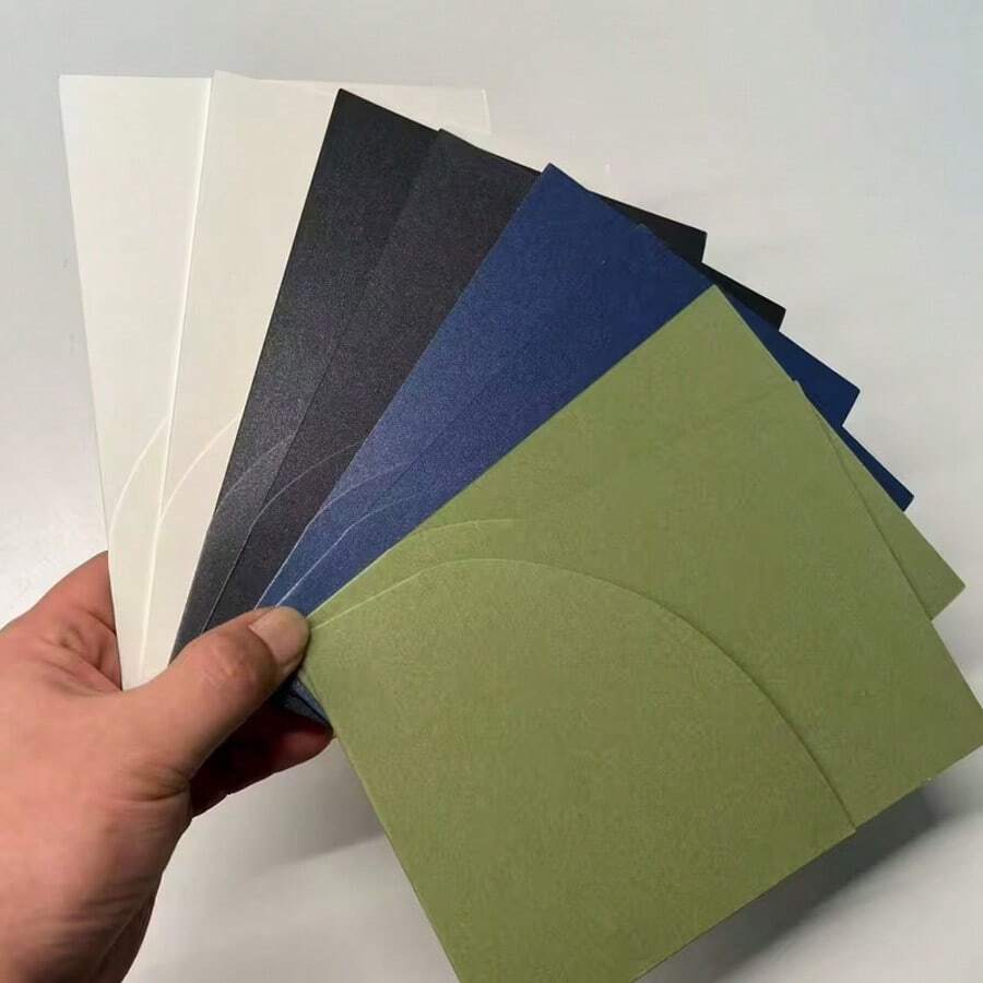 10pcs Pocket Style Wedding Invitation Envelopes, Simple Invitation Envelopes For Engagement, 15th Birthday, Christening, Etc., 5*7 Inch Invitation, DIY Invitation Cards, Customizable Pockets - Multicolor - View 1