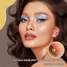 30 Pairs Of Men's And Women's Universal Small Round Stud Earrings, Made Of Gold-Plated Stainless Steel, Mini Screw Earrings, Ear Piercing Accessories (Randomly Sent) - Ear Stud - View 4