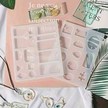 3件套包括珠宝模具、阿拉伯字母模具、珠宝模具、水滴形硅胶模具和由UV树脂制成的DlySilicone模具 - 字母 - 查看 3