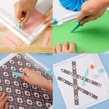 ASDF-XINYUICEAN Tabla de Cortar y Marcar Tabla de Puntuación Recortadora de Papel Cortadora de Papel y Tabla de Puntuación de Plástico Herramienta Puntuación desmontable para Hacer álbumes Recortes Sobre - como en la foto - Ver 7