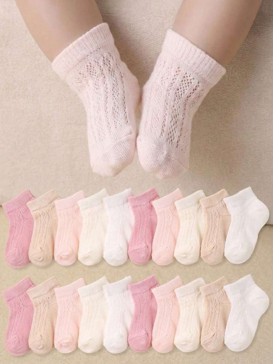 12 đôi tất lưới mềm mại cho bé, thiết kế thoáng khí, tất cho bé gái và trẻ nhỏ, dệt kim thoáng khí, thoải mái, co giãn, phù hợp cho bé mặc hàng ngày, từ 0-36 tháng, mùa xuân/hè, tất cho bé, tất cho bé gái, tất cho trẻ nhỏ, tất ngắn, tất lưới, quà Giáng sinh, quà năm mới, vật dụng cần thiết cho bé gái. - Nhiều màu - Xem 1