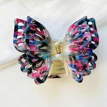 1 Elegant Butterfly Hairpin - Large Anti-Slip Hairpin With Hollowed-Out Design, Colorful Patterns (Beige, Light Pink, White) - A Must-Have For Daily Parties, Durable Beauty Accessory, Suitable For Daily Use And As A Gift - C - 查看 7