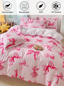 2/3pcs Green Butterfly Pattern Digital Printing Polyester Duvet Cover Set, Cute & Modern Children/Teen Girls All Season Bedding Set, Soft & Breathable, Machine Washable (1 Duvet Cover + 1/2 Pillow Sham)