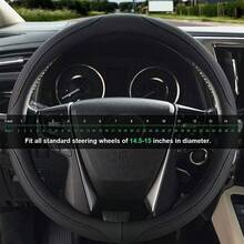Cubierta protectora del volante antideslizante de microfibra negra universal para todas las estaciones, cubierta del volante de automóviles de seda de hielo, cubierta del volante elástico, cubierta del volante universal de 15 pulgadas - Multicolor - Ver 6