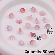 50颗彩色双色亚克力百合花珠，DIY首饰制作，工艺材料，友谊礼物，家居装饰，小饰品 - diy - 查看 19