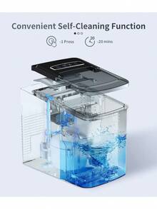 Máquina de Hielo, 9 Cubos Listos en 6 Minutos hasta 12kg por Día, Autolimpieza con Bolsas de hielo y Cuchara de Pie, Acero Inoxidable - por defecto - Ver 3