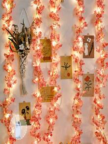 1pc Sakura String Lights, LED Pink Vine Decorative Lights, Battery-Powered Fairy Lights, Perfect For Bedroom Decor, Room Decor, Party Decor, Wedding Decor, Birthday Decor, Wall Decor, Valentine's Day Decor, Easter Decor, Holiday Decor - Cherry Blossom String Lights - View 4