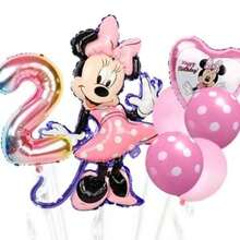 7pcs Theme Birthday Balloon Set, Includes Shaped Foil Balloons, Gradient Number Foil Balloons, Heart Decorative Balloons, Background Decoration, Suitable For Birthday Party, Theme Party - Multicolor - View 3