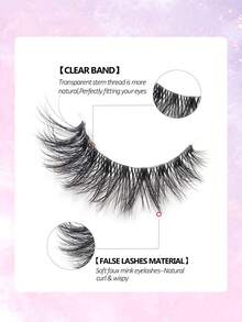 Asiteo 7 Pairs Natural Fluffy Lashes, Soft & Thick False Eyelashes, Makeup Extending Lashes, Reusable - Black - View 4