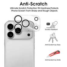 3Pcs Compatible With IPhone 11/12/13/14/15/16/16 Plus/16 Pro/16 Max/17/17 Air/17 Pro/17 Max Lens Protection Film Set Of 3 Pieces, High-Definition, Scratch Resistant - Multicolor - View 6