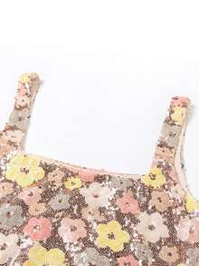 Women's Embroidered Sleeveless Square Neck Party Cocktail Mini Dress - Multicolor - View 8