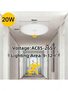 CANMEIJIA Đèn trần LED cảm biến chuyển động, đèn tự động cho ban công, cầu thang, đèn trần trang trí, đèn trần ngoài trời 220V, đèn chiếu sáng tối giản hiện đại, thích hợp cho ban công, hành lang ngoài trời, phòng tắm, phòng ngủ, cầu thang, nhà bếp, lối vào, hành lang, sân hiên. - Đèn trần LED cảm biến chuyển động - Xem 11