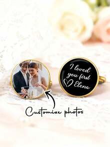 2 piezas Gemelos, Regalo de boda, Gemelos "Me enamoré de ti", Regalo personalizado, Colorido, Lindo, Encantador, Divertido, Kawaii, Estilo del milenio, Elegante, Unisex, Casual, Personalizado, Único, Regalo para ella, Novio, Novia, Familia, Amigos, Útiles escolares, Regalo para maestros, Adecuado para todos, Adolescentes, Estudiantes de secundaria - Estilo 1 - Ver 7