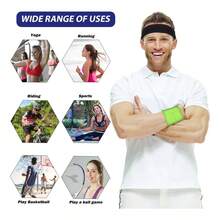 8条装女士防滑弹力柔软运动头带，吸汗头带，适合成人男女运动、旅行健身发带跑步发饰瑜伽头巾运动吸汗带 - 彩色 - 查看 4