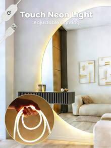 Dây đèn LED neon cảm ứng 1m/2m/3m/4m/5m, chức năng điều chỉnh độ sáng bằng cảm ứng, dải đèn linh hoạt điều chỉnh độ sáng qua USB, ánh sáng trắng ấm và trắng lạnh có thể điều chỉnh, đèn LED phòng, đèn phòng ngủ, thích hợp cho phòng ngủ, phòng khách, tủ trưng bày, tủ gương phòng tắm, phòng tắm, ánh sáng xung quanh, phát trực tiếp, gương trang điểm, đèn trang trí phòng tắm. - nhiều màu - Xem 5