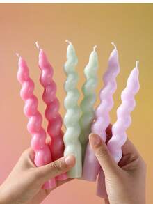 2pcs/Set-18cm Cute Twisted Long Stick Candle In The Ins Style Aromatic Scented Spiral Candle For Festivities And Parties Adds A Touch Of Warmth And Romance To Your Home! It Makes An Excellent Gift Choice And Is Suitable For Various Occasions: Birthdays, Mother's Day, Father's Day, Anniversary Gifts, Thanksgiving, And Valentine's Day - Multicolor - View 13