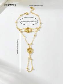 Mgyi 金色铜质时尚高端复古女士手链，18K镀金优雅奢华设计，适合尼日利亚、迪拜、中东、沙特阿拉伯等地，可用于新娘婚礼、日常佩戴、结婚纪念日礼物、万圣节礼物等。 - PSBL-042 - 查看 2