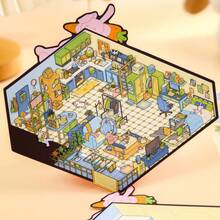 1 حقيبة/2 حقيبة، سلسلة مسرح المنزل الصغير، ملصقات مشاهد ترفيهية للتأمل الداخلي الأصلية، مناسبة للبالغين - أنشطة علاجية بالملصقات للتخفيف من التوتر، مثالية للأعمال اليدوية والهدايا. - متعدد الألوان - مشاهدة 12