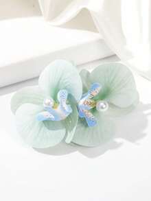 1Pc Flower Hair Clips, Bohemian Butterfly Orchid Hair Clip For Beach Parties, Artificial Hawaiian Boho Hair Clips, Flowers Hairpin For Women, Girls, Bridal Headdresses, Claw Clips, Hair Slide, Hair Barrettes - Multicolor - View 13