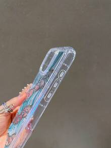 1pc Creative Asymmetrical Wave Patchwork Butterfly Pattern Painted Transparent Airbag Anti-Drop Phone Case Suitable Compatible With Samsung/Apple XS/XS Max/XR/11/12/13/14/14 Plus/15/15 Plus/16/16 Plus/7/8 Plus/17/17 Pro And Other Phone Models - Multicolor - View 6