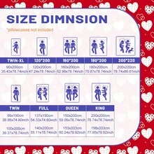 1件红色底白色心形图案透气床笠，柔软舒适的床垫罩，适用于卧室、客房和宿舍，床垫保护套，床上用品套装（不含枕套） - 彩色 - 查看 2