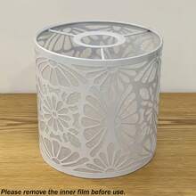 1个白色艺术装饰灯罩，时尚金属丝框架灯罩，花卉镂空设计灯罩，可替换台灯和吊灯灯罩，适用于客厅、书房、办公室、走廊、楼梯间、餐厅 - 白色 - 查看 8