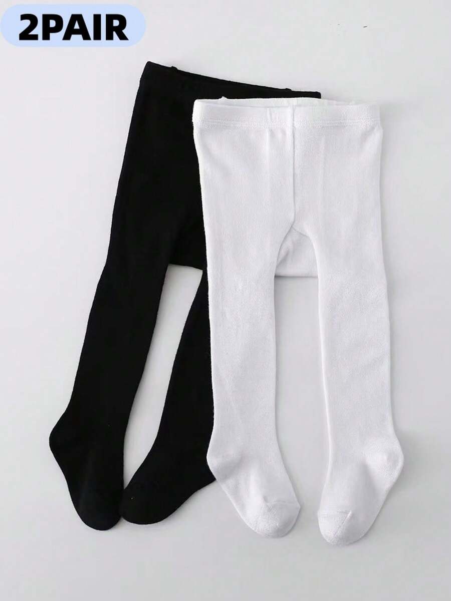 2条儿童连裤袜，春夏打底裤，适合0-4岁女童，可搭配可爱女童服装 - 彩色 - 查看 1