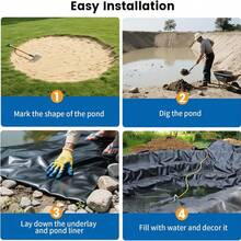 1 pieza Lona de estanque negra de 15X20 pies, lona impermeable para estanque y suministros para estanque al aire libre, estanque de koi, estanque de patos - Multicolor - Ver 9