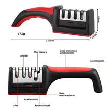 Professional 4-In-1 Knife Sharpener – Quick Stainless Steel Kitchen Sharpener - 黑色 - 查看 4